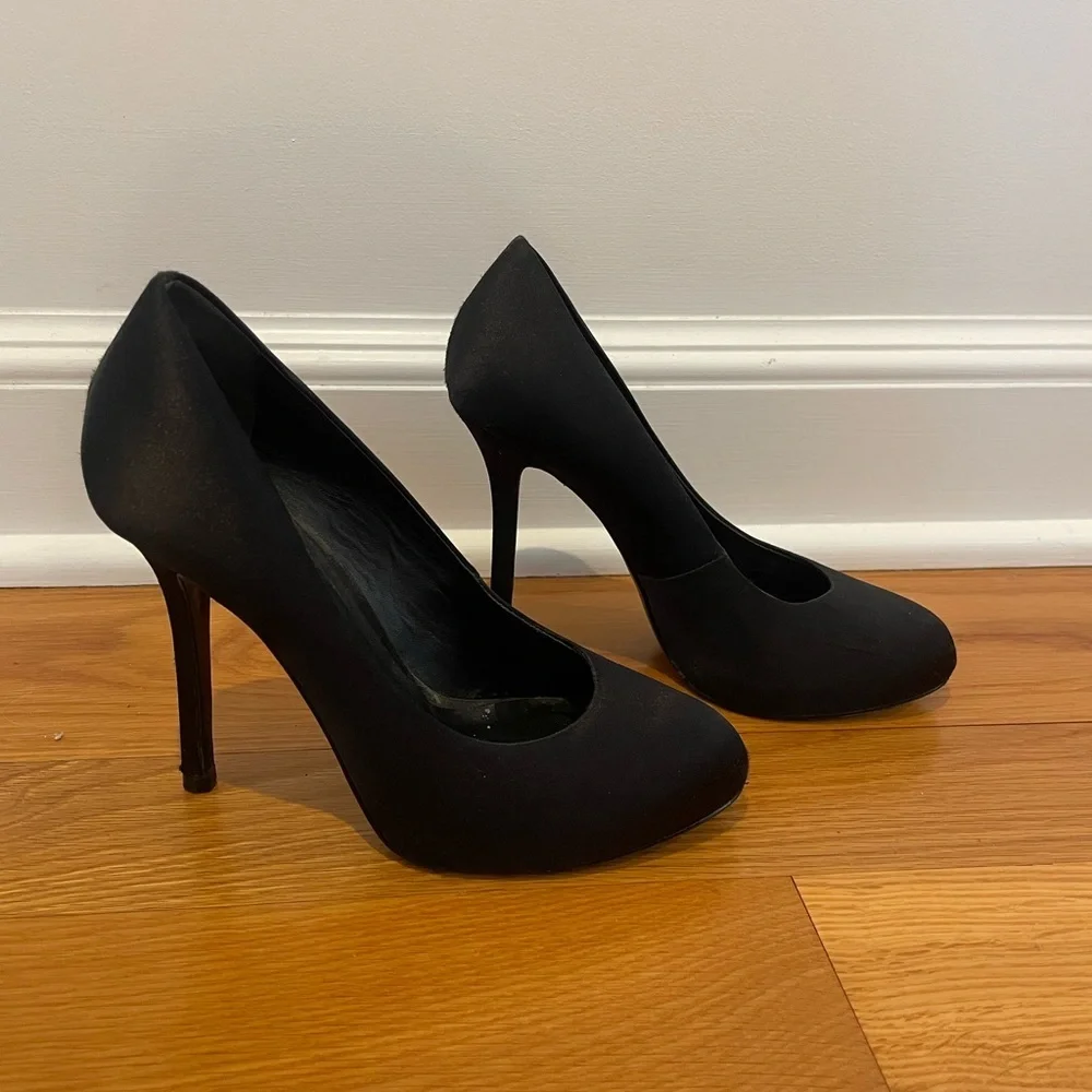 Tory Burch Satin Black Stiletto Heels